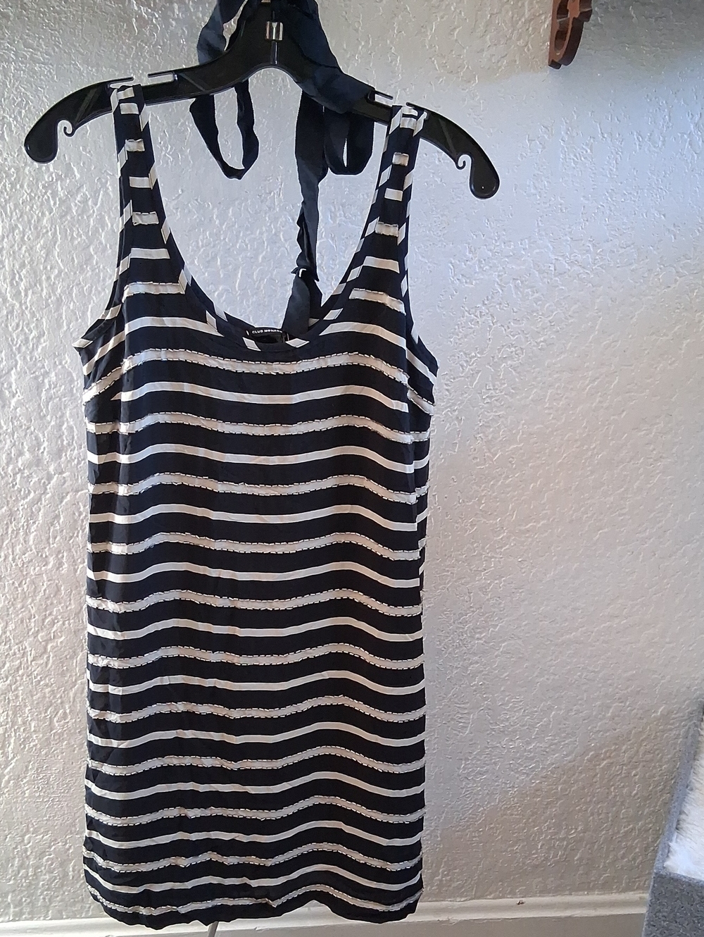 Club Monaco Navy & White Striped Tank Dress